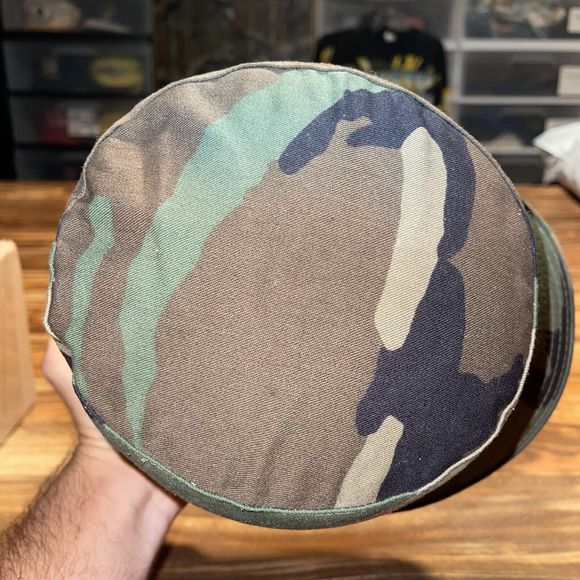 Vintage Seagram's Canadian Hunter Army Hat Camo Mellow Sipping Whiskey Cap M/L - Picture 5 of 10